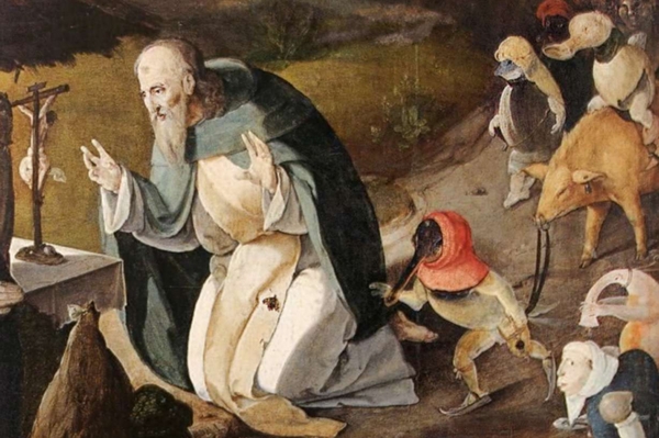 Lucas van Leyden (1494–1533) Le Tentazioni di Sant’Antonio, circa 1530, olio su panell,o cm 66 x cm. 71 Royal Museums of Fine Arts del Belgio