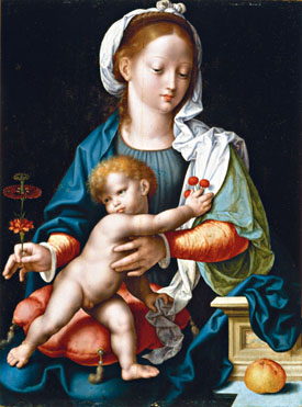 Joos van Cleve - Madonna con il passiflora