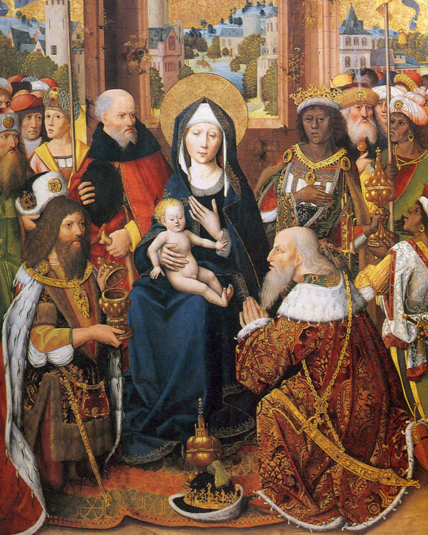 Maestro della glorificazione della Vergine, Adorazione dei Magi (1480 circa). Aquisgrana, Suermondt-Ludwig Museum