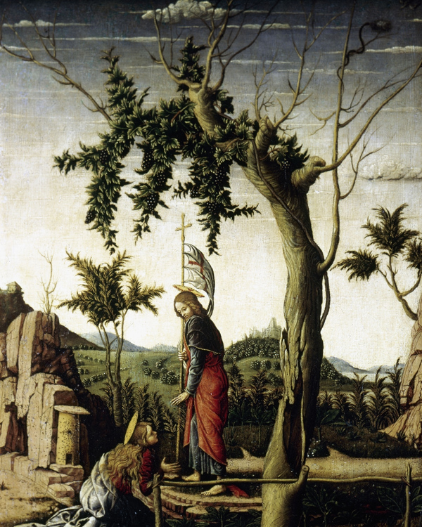 JESUS: RESURRECTION.  Imitator of Andrea Mantegna: Noli Me Tangere. Wood.