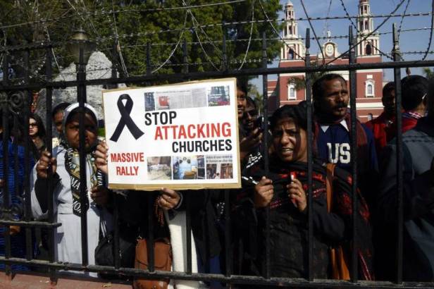 (WORLD SECTION) INDIA-NEW DELHI-CHRISTIAN-PROTEST