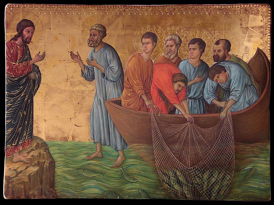 Duccio di Buoninsegna, La pesca miracolosa, 1308-1311