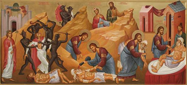 Il buon samaritano in un'icona rumena.