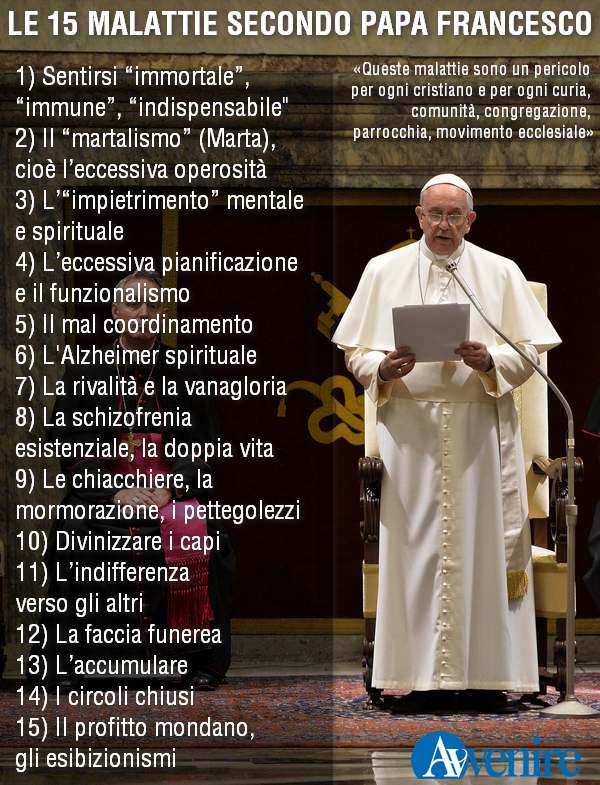 Le «malattie» della Curia secondo il Papa