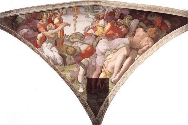 47 Michelangelo Buonarroti Il serpente di rame, affresco 1511