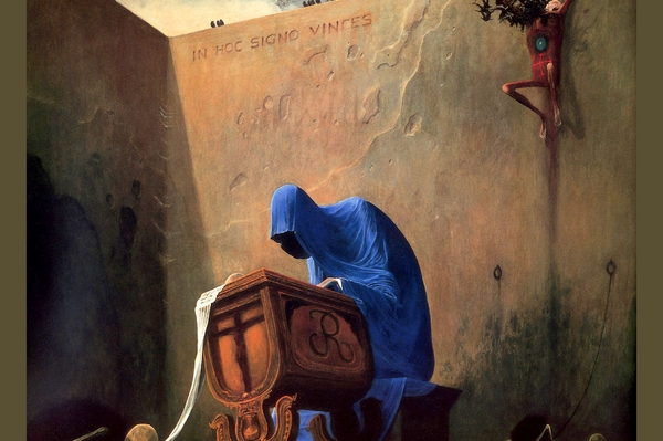 44 Zdzislaw Beksinski Senza Titolo (In hoc signo vinces DG-2216) cm 87 x 73, olio su faesite, 1974 Collezione dell’Artista.