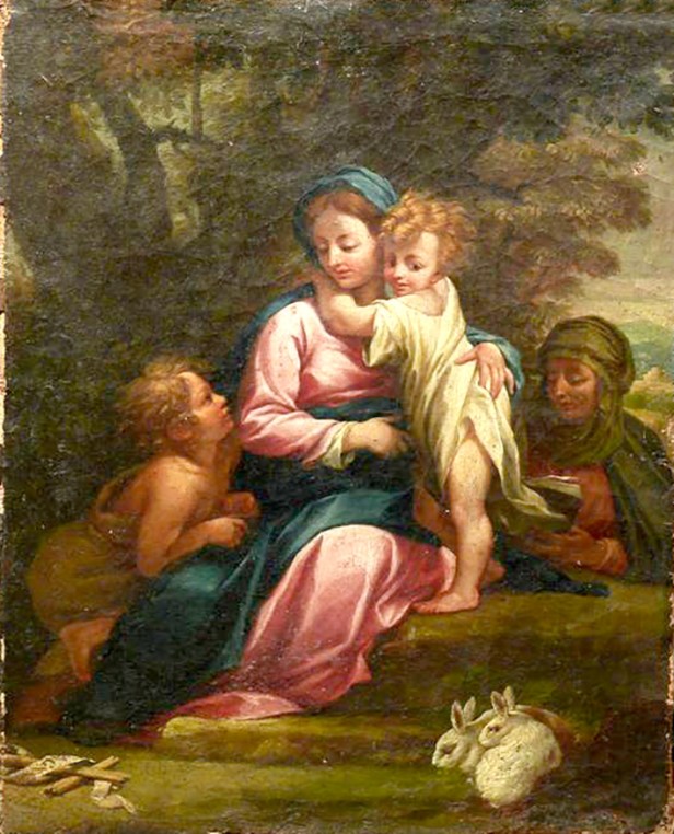 56 (2) Scuola Emiliana XVII sec (seguace del Badalocchio) olio su tela 39x31 cm. Collezione Privata Bologna