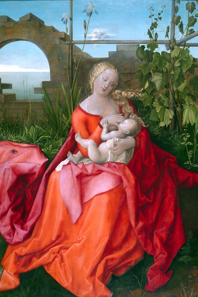 Dentro la bellezza (14) Bottega di Albrecht Dürer, 1471–1528 Vergine con il Bambino (o Madonna con l’Iris) 1500-10 circa, National gallery Londra