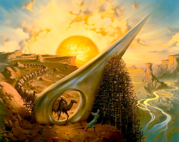 76 Vladimir Kush Eye of the needly 2012 Glicee su tela 78 x 99 cm Jacob Art Gallery, Oakville, Ontario