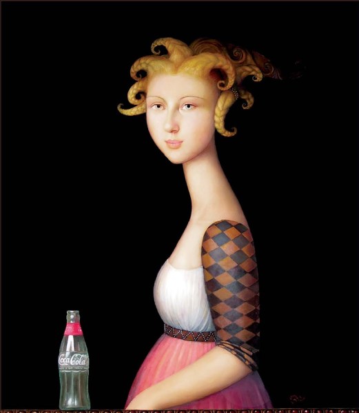 46 Alfonso Rocchi, Nobildonna con Cocacola, olio su tela, cm 45x 51,1 Collezione Privata