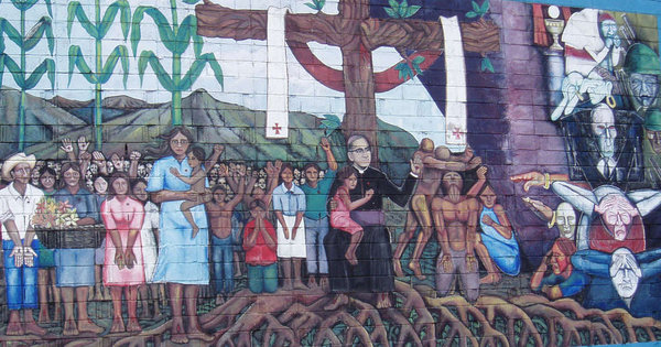Archbishop Oscar Romero, depicted in a mural in San Salvador, El Salvador, near the site of his 1980 assassination, is to be beatified in May