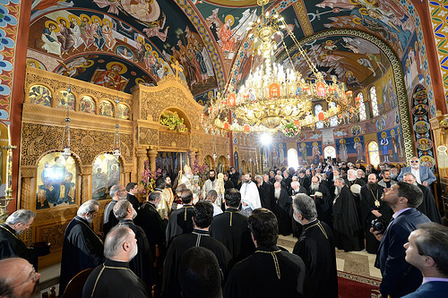 His Beatitude Patriarch Theodoros II of Alexandria presides over the Divine Liturgy at the Annunciation Church in Kissamos, Crete..jpg