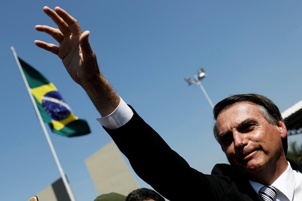 FILE PHOTO: PSL's Jair Bolsonaro gestures during a military event in Sao Paulo