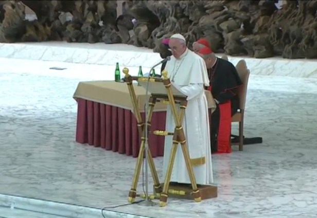 Il Papa pronuncia il suo discorso