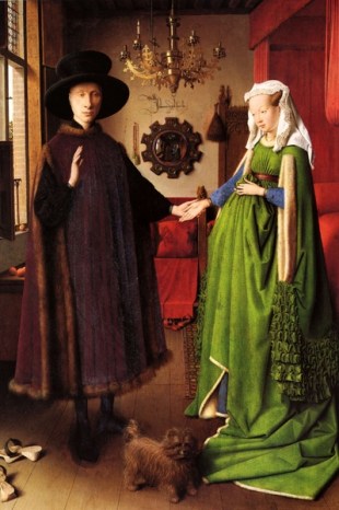 Dentro la bellezza (26) Jan Van Eyck, Ritratto dei Coniugi Arnolfini 1434, olio su tavola 81,8 cm × 59,4 cm National Gallery, Londra