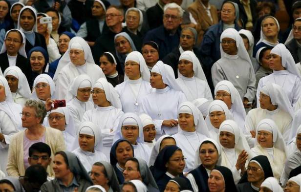 A group of women religious during today's meeting with the Pope