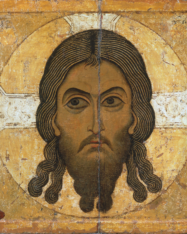 L’uomo della sindone 6 - Scuola di Novgorod, Volto Santo (XII secolo). Mosca, Galleria Tret’jakov (Scala)