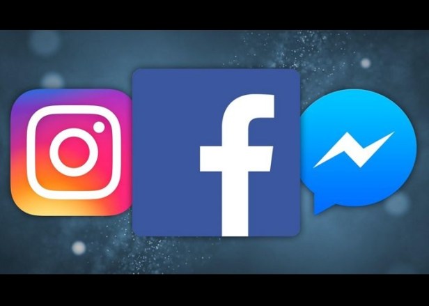 Los iconos de Facebook, Messenger e Instagram