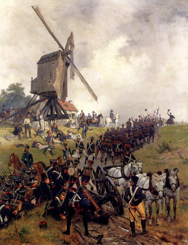61. Ernest Crofts Napoleone dirige la battaglia di Ligny dal suo posto di comando nel mulino di Naveau (Ligny)-1785 olio su tela Collezione Privata.