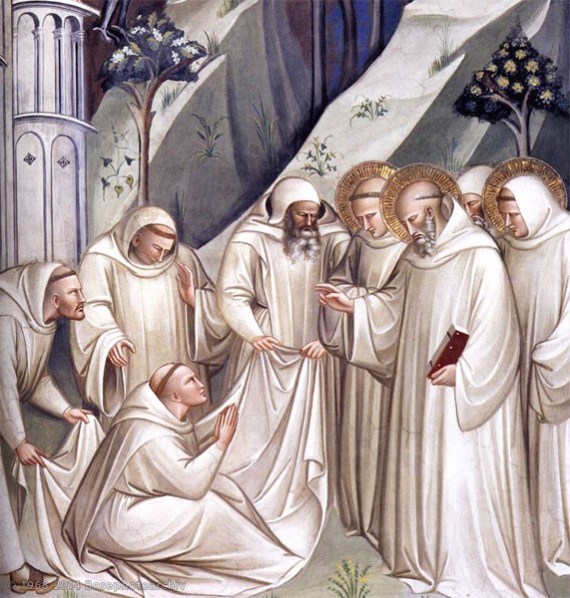 Spinello Aretino, Miracolo del risveglio di un monaco, 1388, affresco, San Miniato al Monte, Firenze