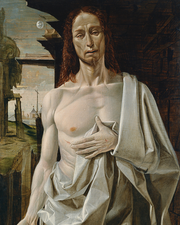 L’uomo della sindone 1 - Bramantino, Cristo risorto (1490 circa), olio su tavola. Madrid, Museo Thyssen-Bornemisza (Scala)