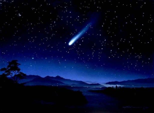 Shooting Star Blue Mountains Fallen Beautiful Stars Night Falling Wallpaper HD