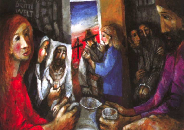 Sieger Köder, Mi avete dato da mangiare (Le opere di misericordia corporale), olio su tela XX sec. Collezione Privata (2).jpg