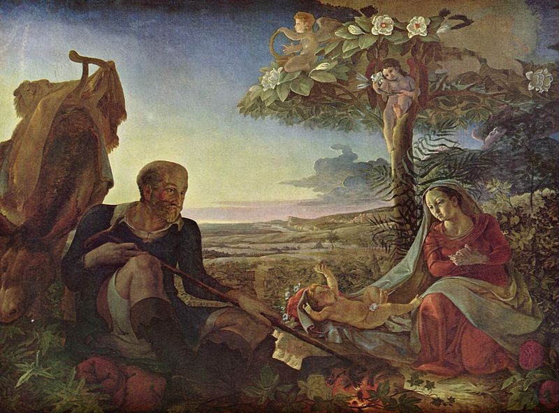 (  Le repos pendant la fuite en Egypte 1805-1806, Hambourg Kunsthalle Allemagne, ne pouvant proposer l'image contemplée par le cardinal ratzinger chez des amis!).jpg